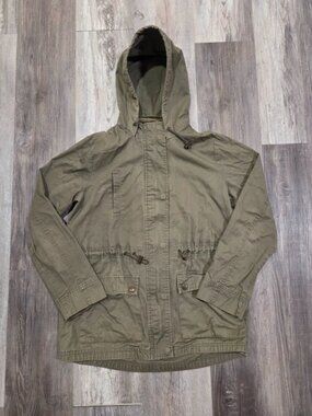 New Look Olive Field Jacket Hooded Military Jacket Size M